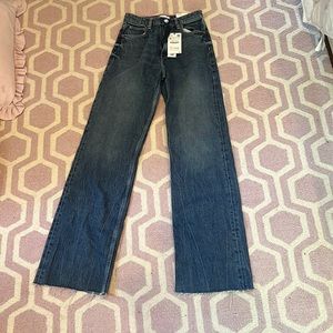 Dark Blue Wide Leg Zara Jeans: size 36